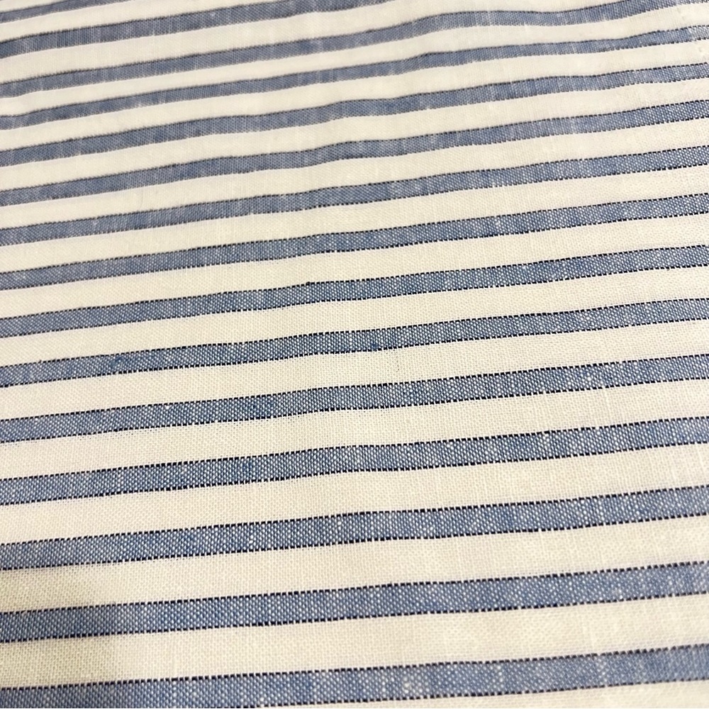 Pottery Barn Navy and White Striped Fabric Cotton Linen 20X26 Pillow Cover Only - Picture 1 of 6